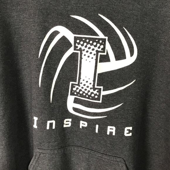 Gildan Gray Inspire Activewear Long Sleeve Hoodie Sweatshirt M - Picture 6 of 8